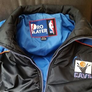 Pro Player Adult Black and Blue Puffer Jacket